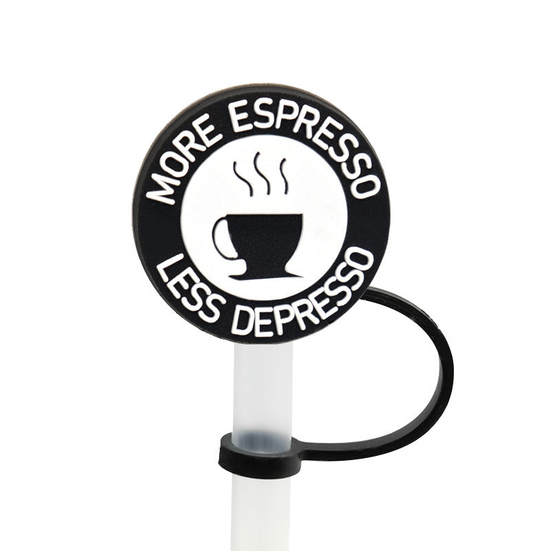 Wholesale 10PCS Coffee Silicone Straw Tube Cap Straw Decoration